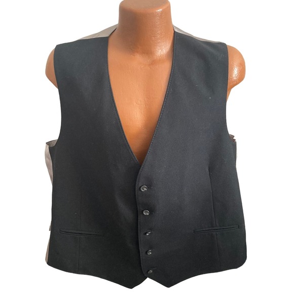 Givenchy Paris Vest Waist Coat Mens 50 Black 4 Button - Picture 3 of 10